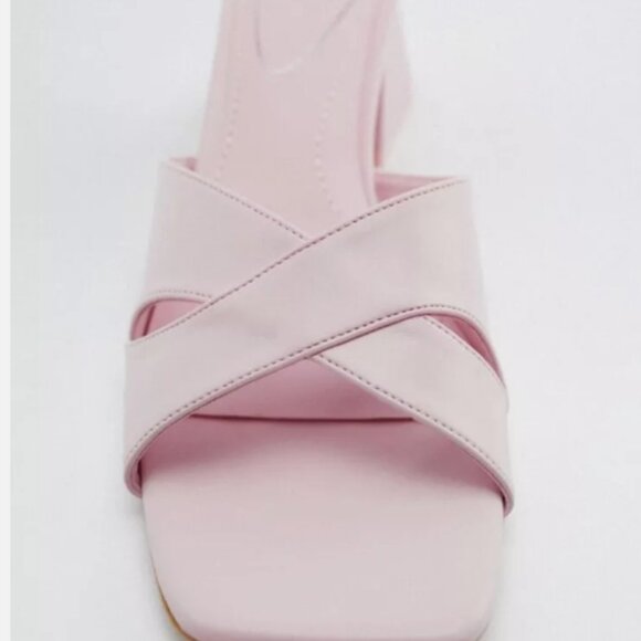 ZARA Pink Mid-Block Heels Sandals - Picture 5 of 10